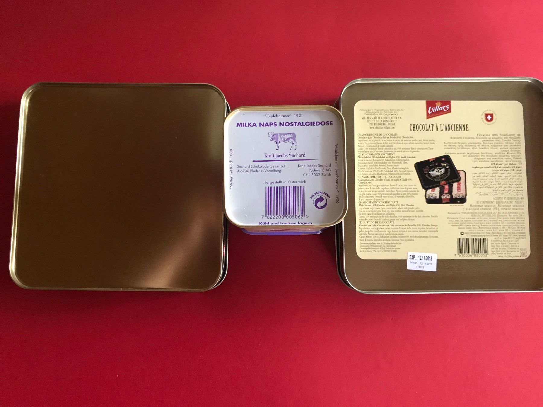 Recipients et similaires: Blechdose Blechdosen SUCHARD + VILLARS Guetzlidosen 3 Stk – D'occasion à Däniken SO par allerlei54 4