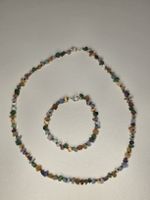 Schmuckset Kette und Armband Steine Glasperlen 