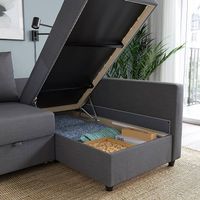 FRIHETEN Eckbettsofa mit Bettkasten, Skiftebo dunkelgrau