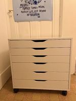 Caisson à tiroirs sur roulettes, blanc, 67x66 cm (IKEA Alex)