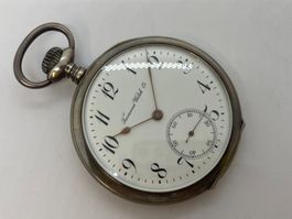 TAVANNES 50mm Taschenuhr SILBER läuft /i439