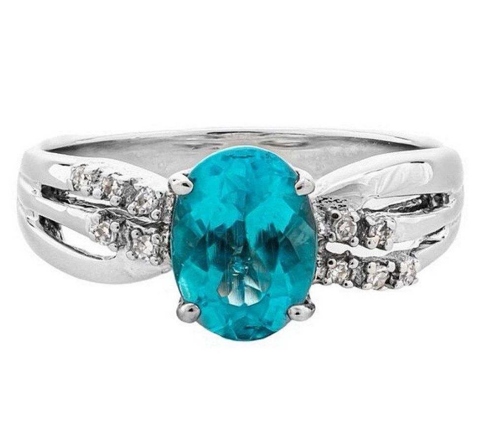 Anelli: 1.38ct Apatit Ring 18K Weissgold – Nuovo e nell'imballaggio originale da Untersiggenthal venduto da TimeandShine
