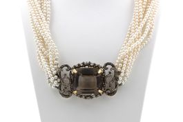 Wunderschönes Antik Perlencollier Brillanten 18K Gold *S656