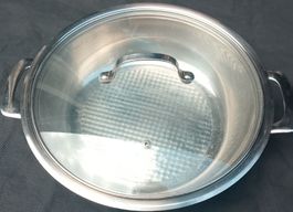 Kitchenware Kochtopf Edelstahl mit Glasdeckel, 30 cm