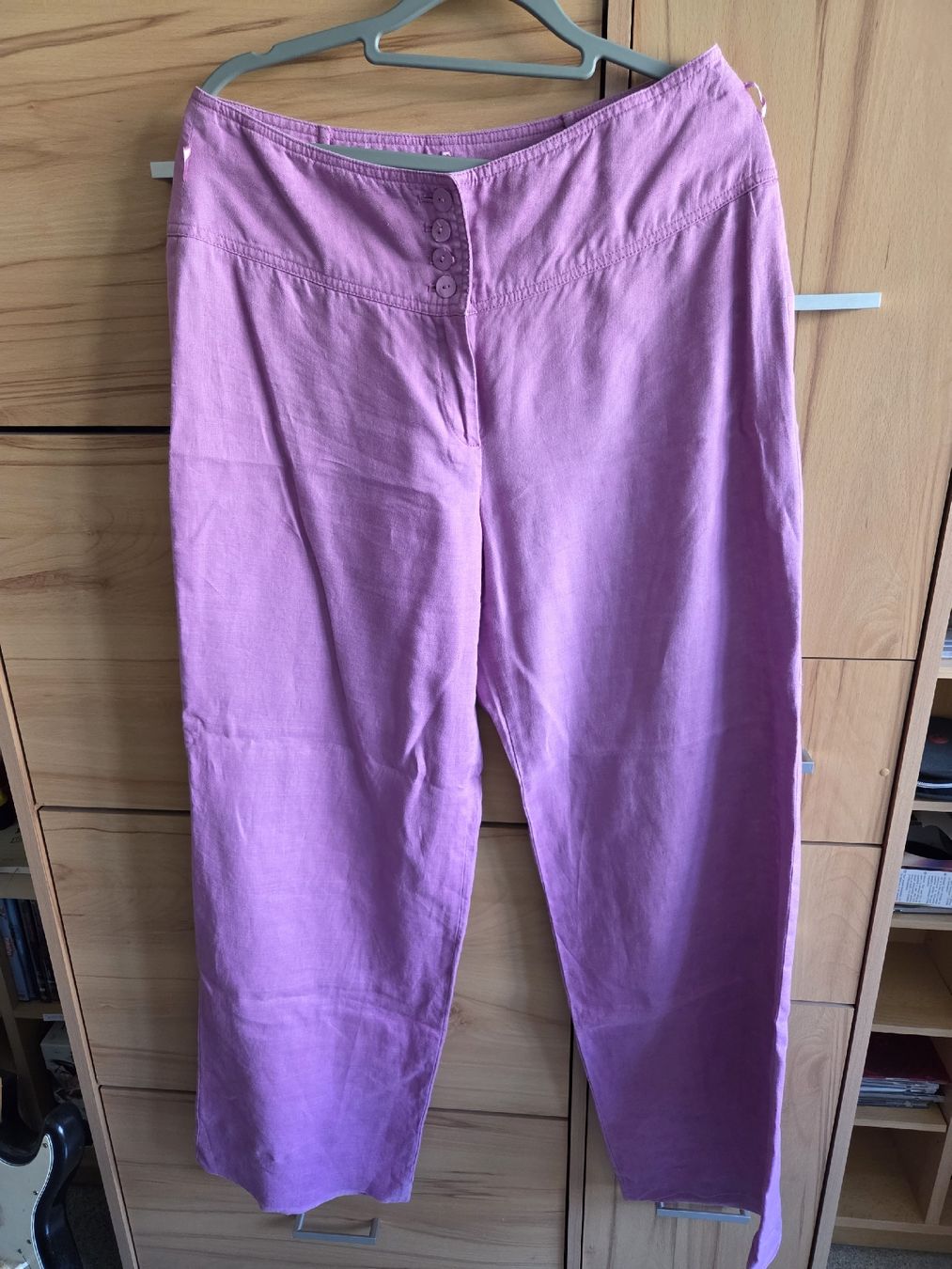Pantaloni: Luftige weiche Leinenhose in Rosa Gr.38/40 – Usato da Winterthur venduto da katzen07
