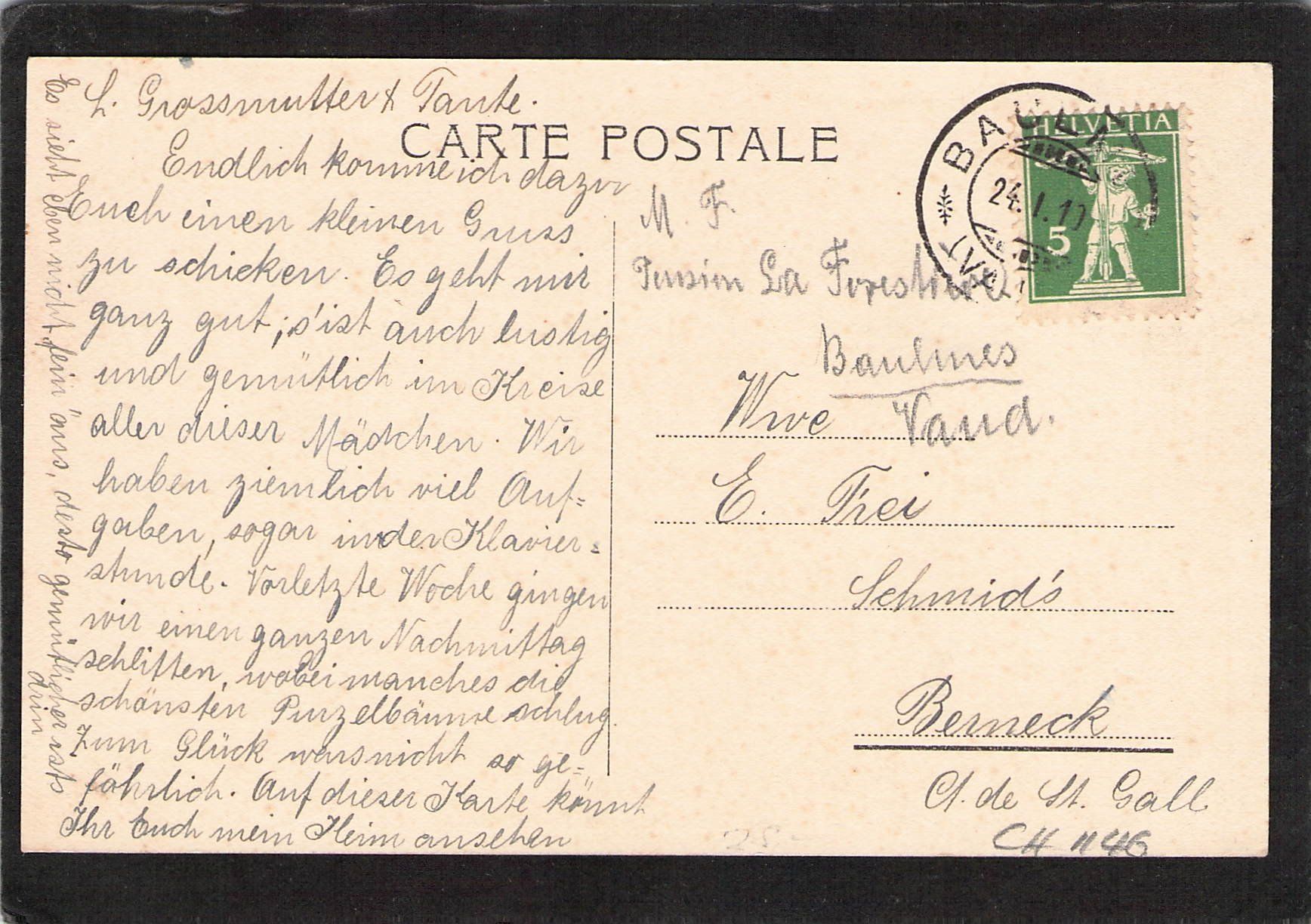 Ansichtskarten: Baulmes VD , La Forestière , gel. 1910 – Gebraucht aus Reichenburg von Pipo-67 1
