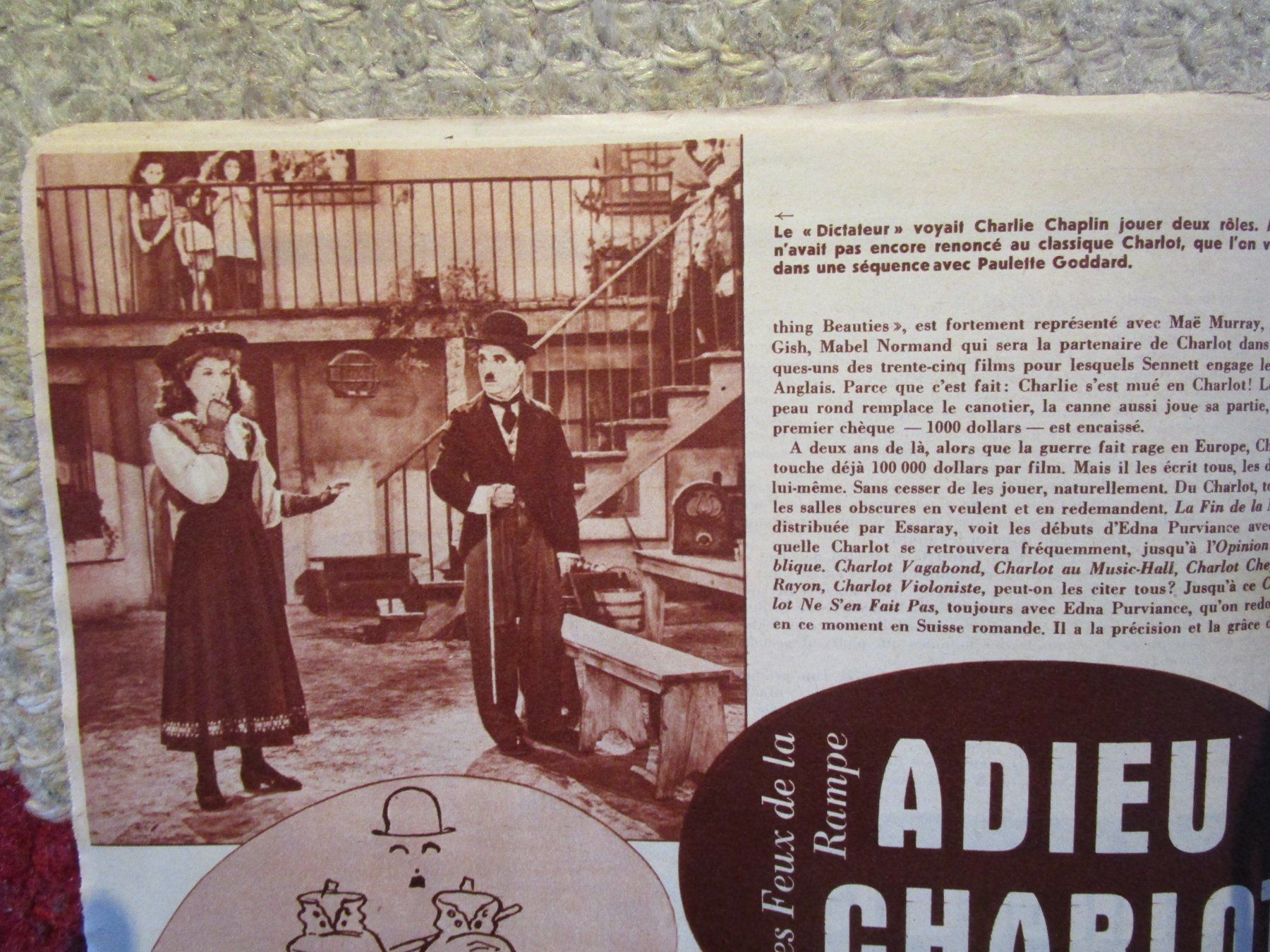 Riviste & Magazine: Adieu Charlot ! – Usato da Matran venduto da madren