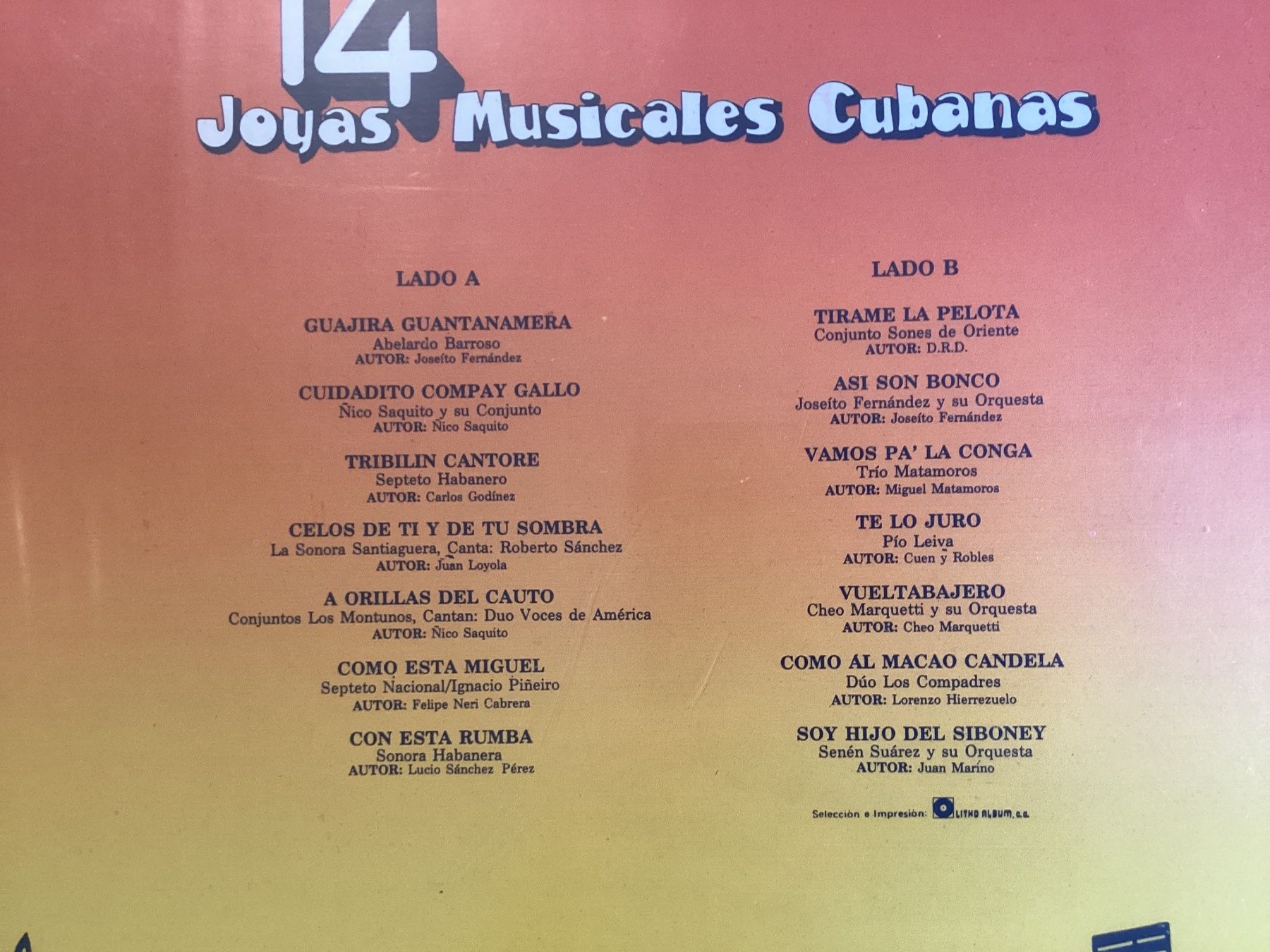 Dischi in vinile: 14 Joyas Musicales Cubanas LP – Usato da Gutenswil venduto da Hamzian 1