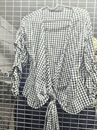Hallhuber Bluse Schwarz Weiss Kariert Gr.34 Top Zustand