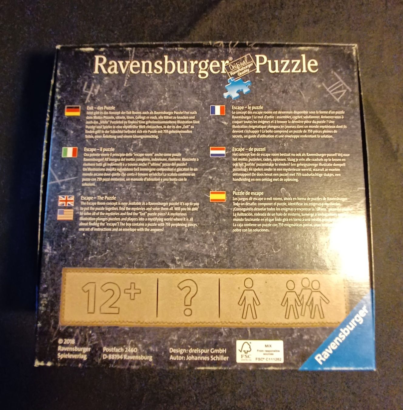 Ravensburger Puzzle: Ravensburger 759 ESCAPE PUZZLE – Usato da gais venduto da dun_c2xc 1