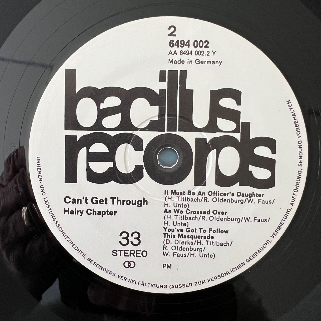Dischi in vinile: Hairy Chapter - Can't Get Through / 1. D-Press. 1971 - TOP – Usato da Gais venduto da soundcave57 4