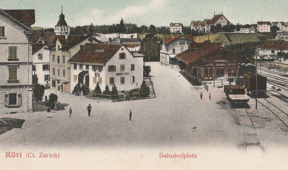 Bahnhofplatz Rüti (Ct. Zürich) 1909 Kaufen auf Ricardo