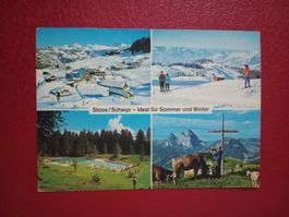 Stoos Schwyz mehrbildrig mit Skilift Schwimmbad 1971