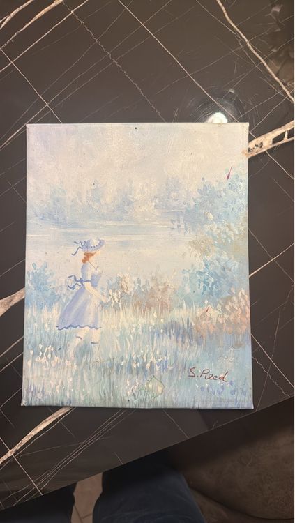 Mädchen am See - Gemälde von S. Reed, Öl auf Leinwand (Gebraucht) in ...