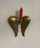 Goldener Engelsflügel, Wandkerzenhalter, inkl. 4 Kerzen