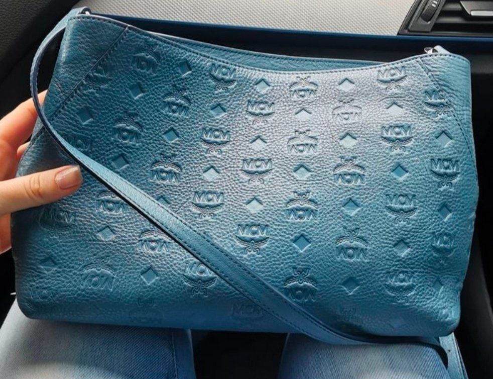 Mcm Borse da donna: MCM Klara Shoulder Handtasche Monogram Leder Blau – Usato da Schlieren venduto da ela_x7qh 5