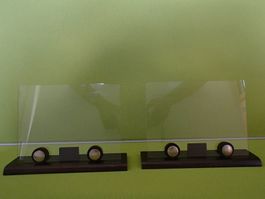 Paar grosse Art Deco Tisch Bilderrahmen Holz mit Chrom