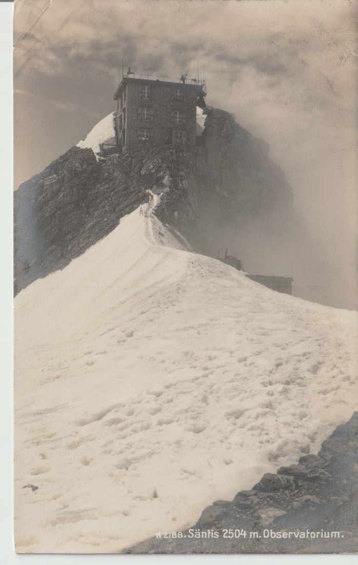 Cartoline postali: AB 143 Säntis, 2504 m, Observatorium, 1918 – Usato da Freienbach venduto da Bhaltis