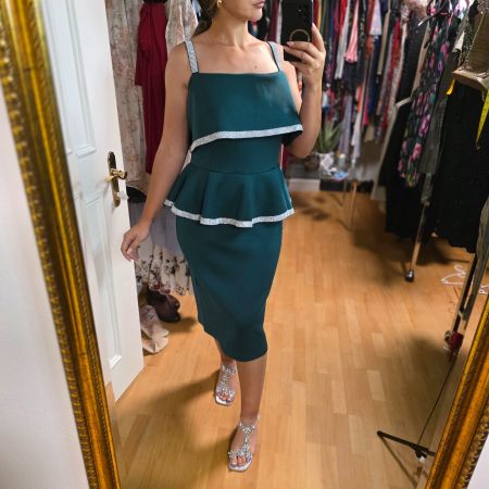 Wunderschönes, elegantes, smaragdgrünes Kleid, Grösse 42/44