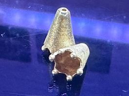 2 St. 925 Silber Schmuck Perlenkappen/Endkappen matt 11x8 mm