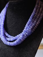 Kette Halskette Modeschmuck blaue Perlen Rondell Edelstahl