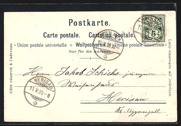 Ansichtskarten: Litho Interlaken, Eisenbahn am Stadtrand – Gebraucht aus Berlin von bartko-reher 1