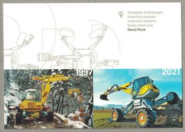 Menzi Muck 2021, PTT-Weihnachtskarte mit Block 1.Tag Stempel