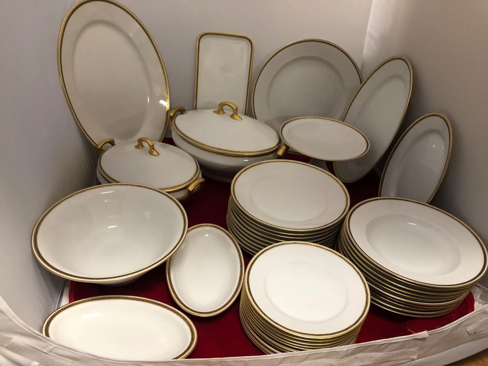【中古】SUISSE LANGENTHAL 白磁大皿31cm 4枚 まとめ売り Geschirr-Set ! Marke Langenthal ! Swiss Made ! Vintage