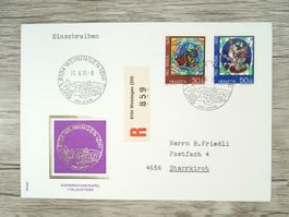 TR62 Enveloppe + Timbre Suisse 1970