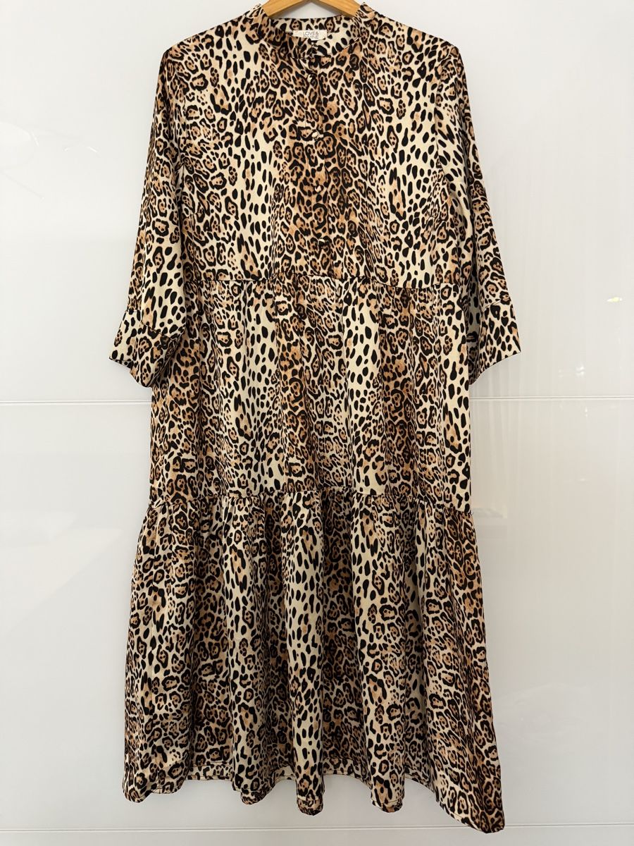Vestiti: Love&Divine Kleid aus Polyester in einem Leo-Muster – Usato da Grenchen venduto da servet.t