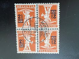 CH 1925 Tellknabe K13 4-Block Vollstempel  Davos Dorf (4758)