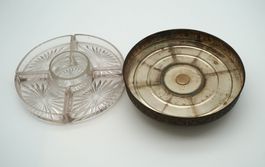 Mid - Century Schale Tafelaufsatz Glaseinsätze Küche (D100)