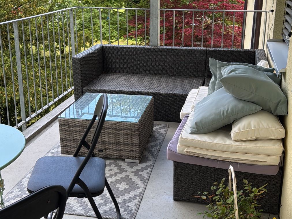 Divani: Lounge mit Teppich, Polster und Tischli (Garten oder Balkon) – Usato da Winterthur venduto da chi_83a 1