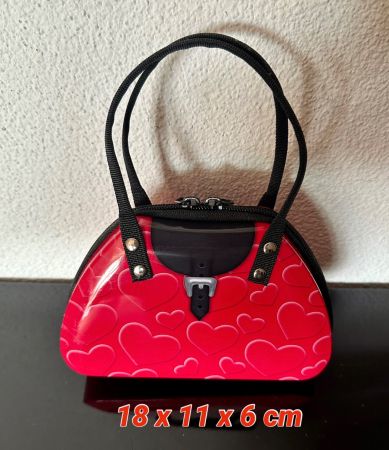 Handtasche rot schwarz, Kindertasche /  Schminkkoffer