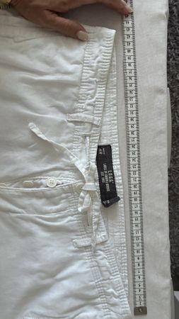 Hosen weiss L.O.G.G. Baumwolle Leinen Grösse 34