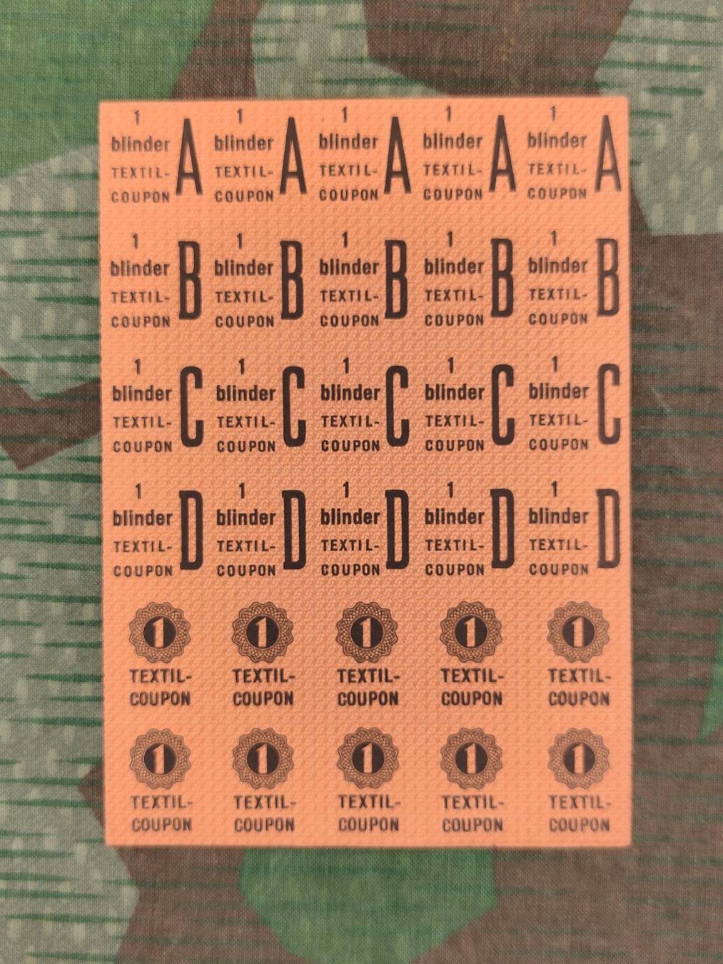 Schweizer Armee Uniformi: TEXTIL-KARTE 31.12.1945 – Usato da Bauma venduto da SwissMilitaria 1