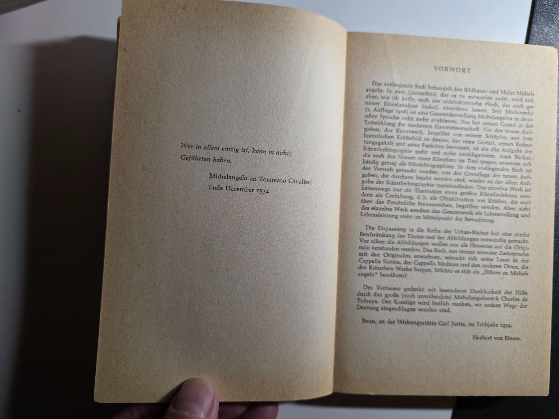 Libri: Urban Bücher - Herbert von Einem - MICHELANGELO - 1959 – Usato da Walterswil BE venduto da Lonitti 9