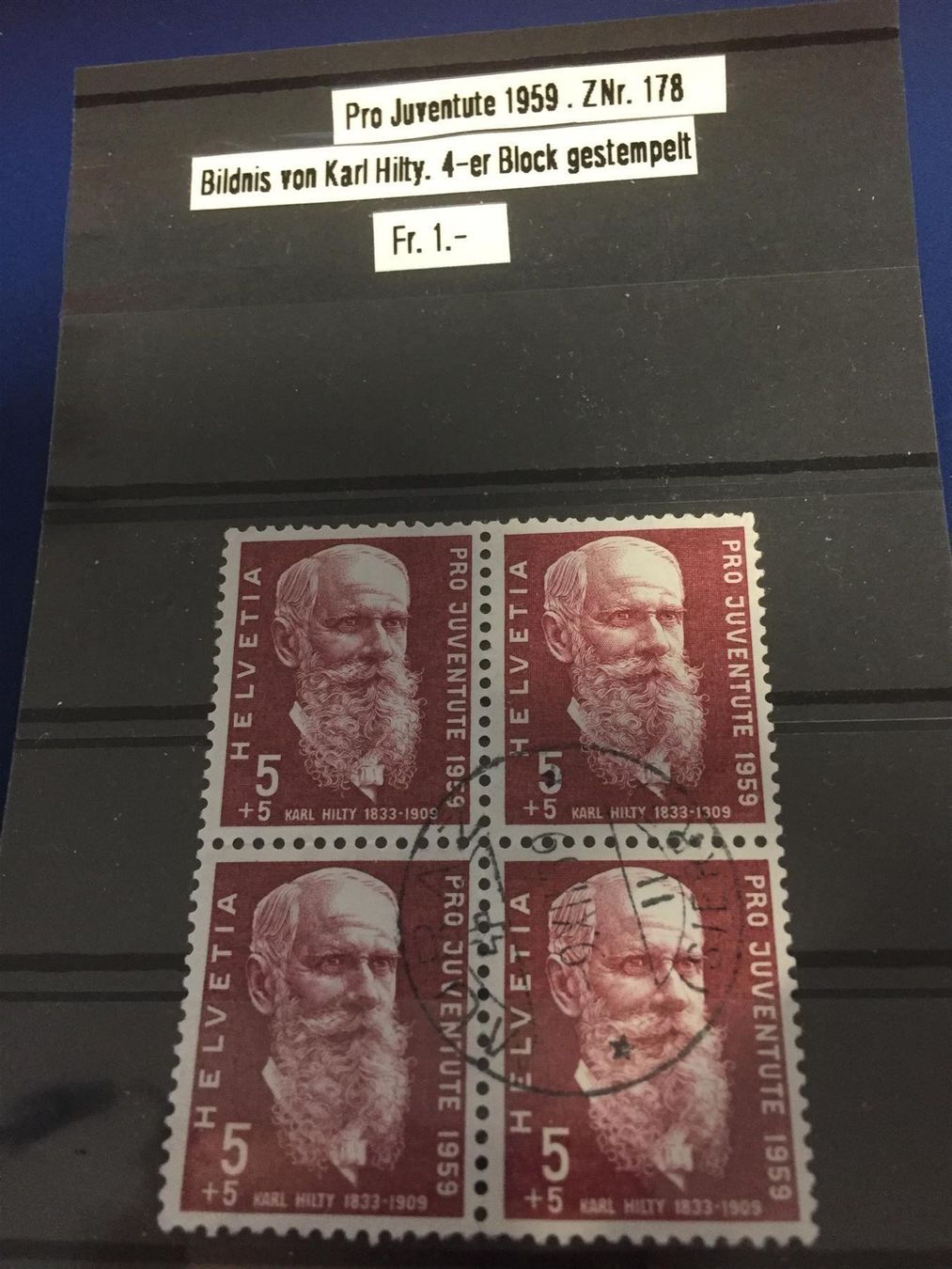 Tutti i francobolli: 1 Viererblock PJ 1959 – Usato da St. Margarethen TG venduto da SGHerbst07