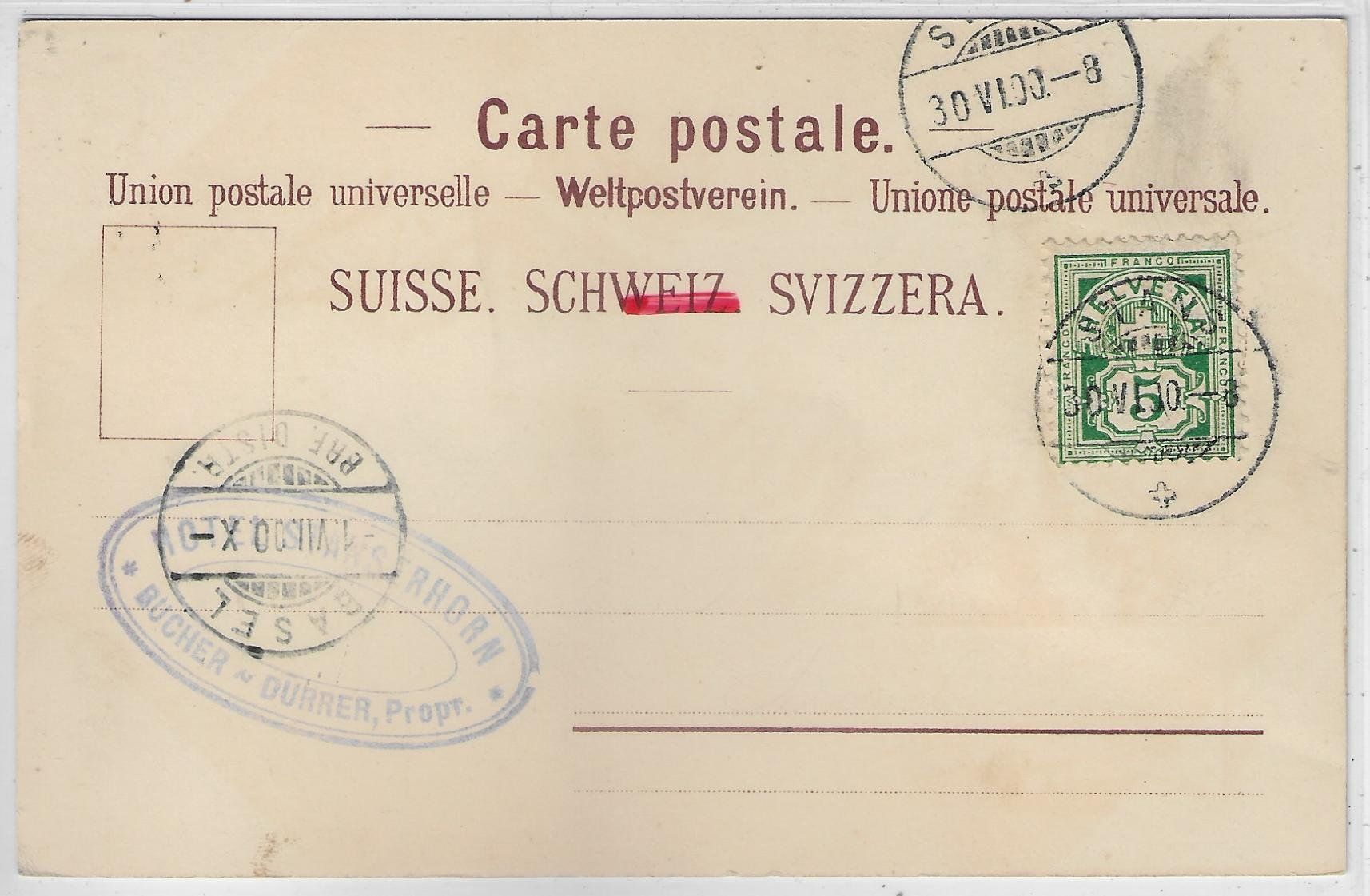 Cartoline postali: Gruss vom Stanserhorn - Litho 1900 – Usato da Ettingen venduto da Kartenplanet 1