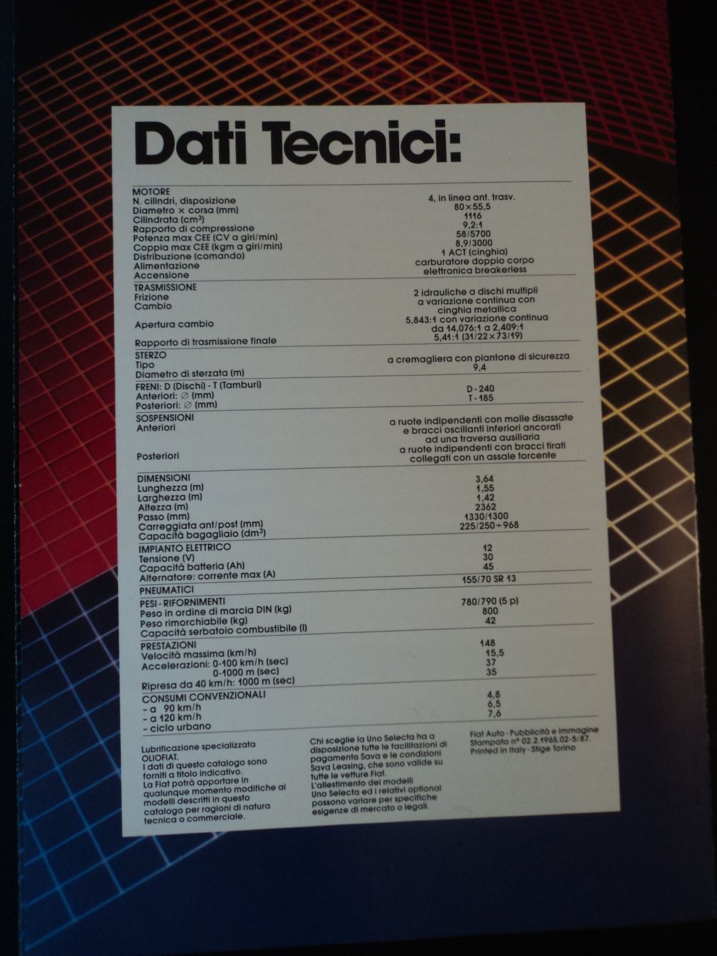 Fiat Documents: Fiat Uno Selecta 1987 Sondermodell – D'occasion à Schwarzenburg par modelCARama 4