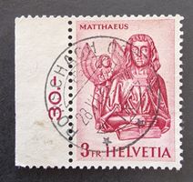 Helvetia 1961 Rarität Matthaeus 3 Fr. mit Vollstempel