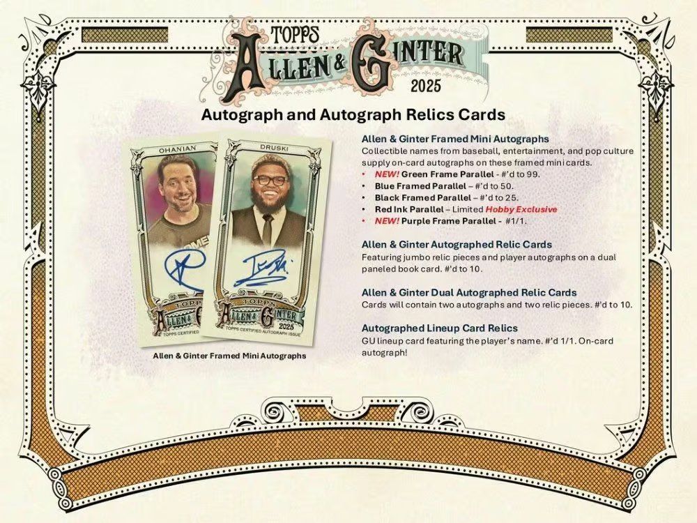 MLB Carte collezionabili: 2025 Topps Allen & Ginter Baseball MLB Blaster Box – Nuovo e nell'imballaggio originale da Magden venduto da CHSportscardsCol. 3