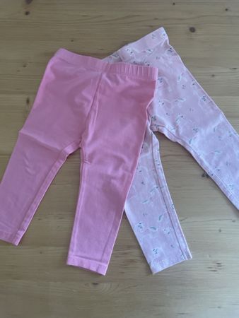 2x Mädchen Leggings Gr. 86, Rosa, Einhorn-Motiv