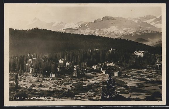 Cartes postales: Flims-Waldhäuser, Gesamtansicht mit Ber – D'occasion à Berlin par bartko-reher