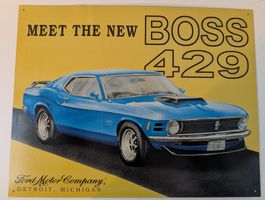 Ford Mustang Boss 429 US Oldtimer Schild (32 cm x 41 cm)