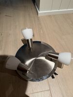 Deckenleuchte 3-flammig Edelstahl Metall weiss silber 230V
