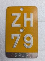 Velonummer ZH 79 Mofanummer gelb plaque Mofa