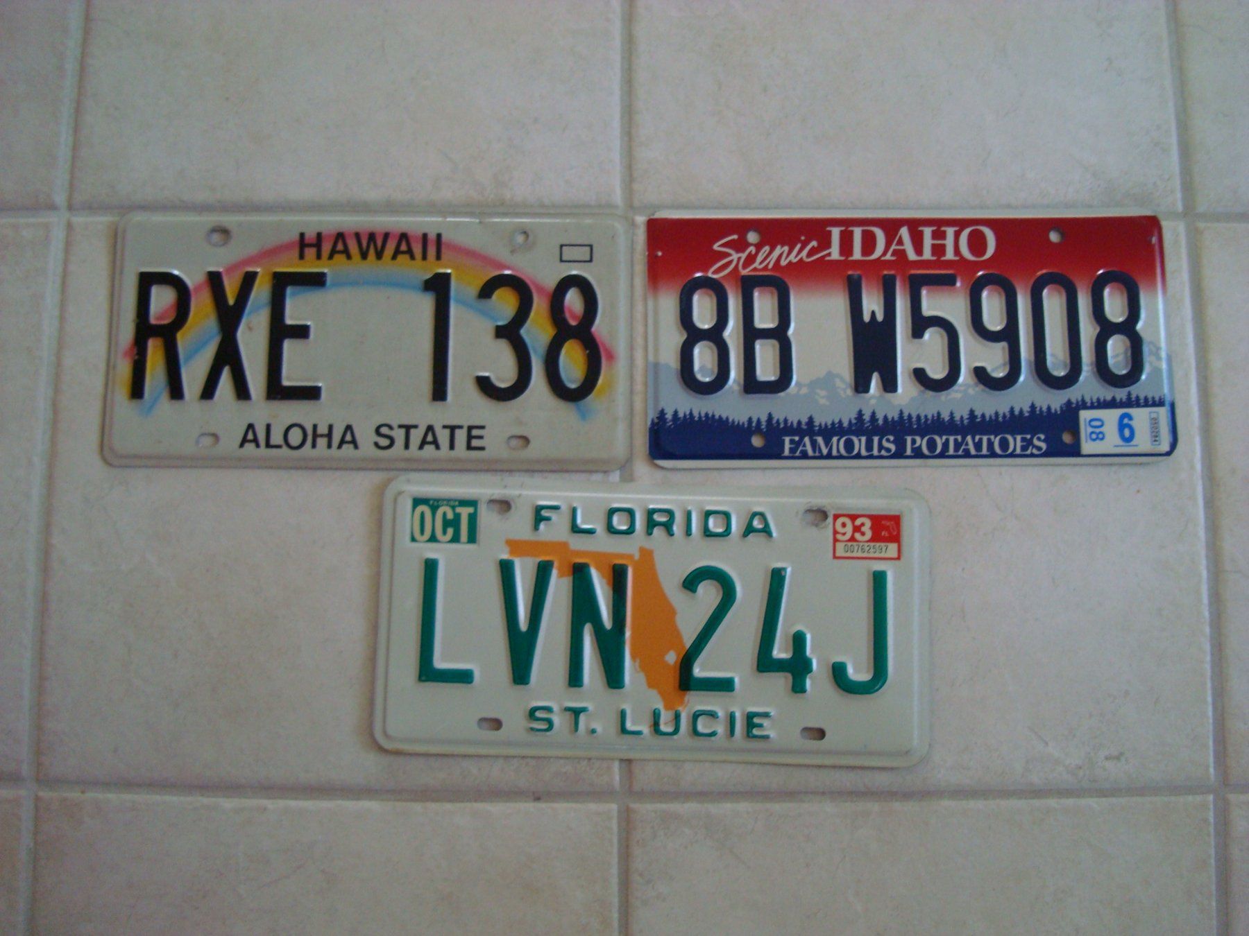 Schilder: HAWAII IDAHO UND FLORIDA – Gebraucht aus Scherz von 5246