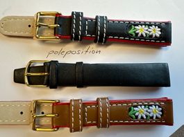 3 Stück Uhrenarmband 16mm, gemischt, Uhrenband, Edelweiss