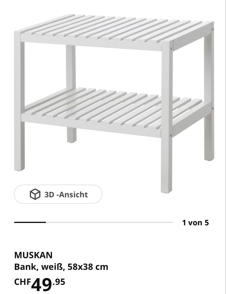 Panchine: Ikea Muskan Badezimmer-Bank weiss – Usato da Lenzburg venduto da Shyra1 1